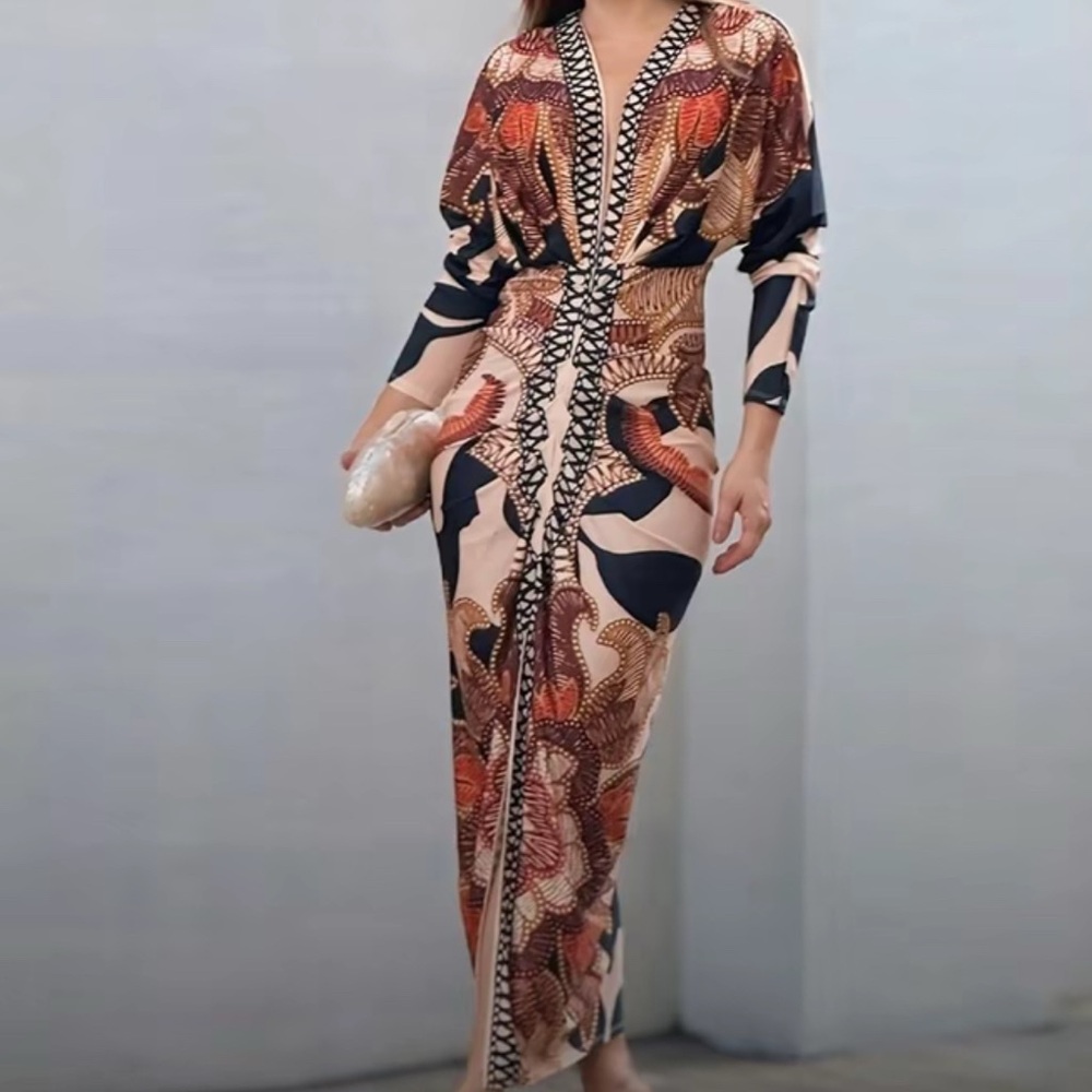 Chic Patterned Maxi Dress